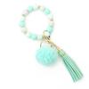 Silicone Bead Bracelet with Pom-Pom Keychain & Tassel Pendant - 2024 Women's Style
