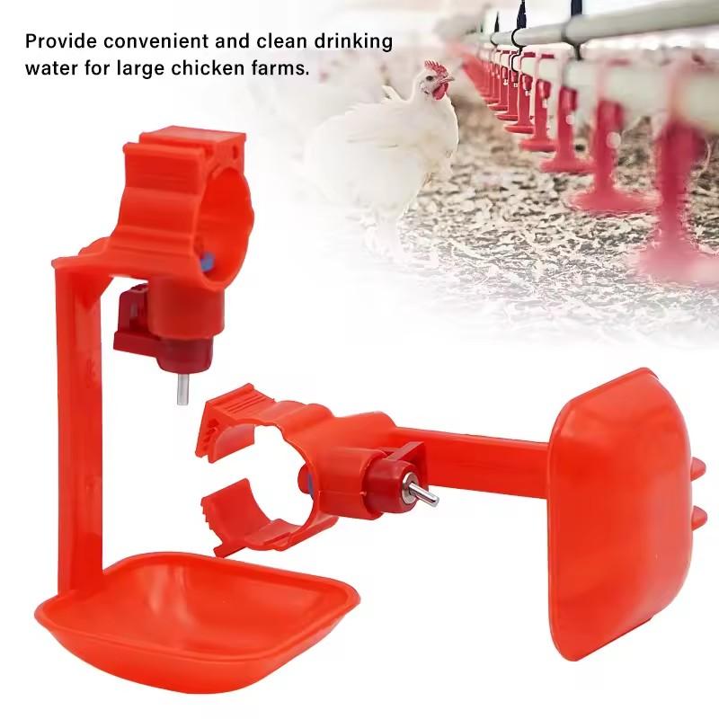 50PCS Chicken Automatic Drinking Cup Plastic Nipple Hanging Cup Drinking Bowl Water Supply Poultry Quail Chick Drinking Tool