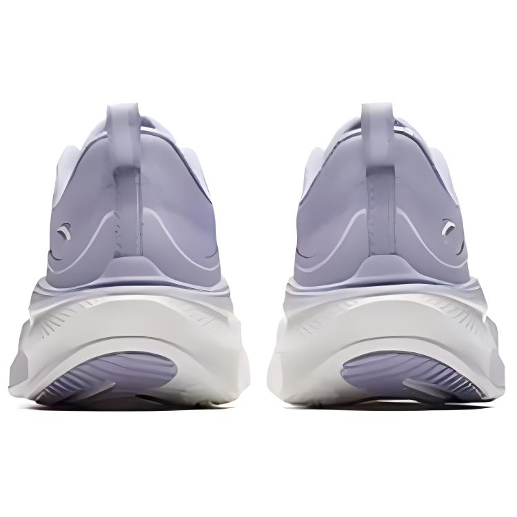 Anta Leaf Comfortable Versatile Fabric Increased Bounce Low-Top Running Shoes Women sneaker White Purple 122445535-4
