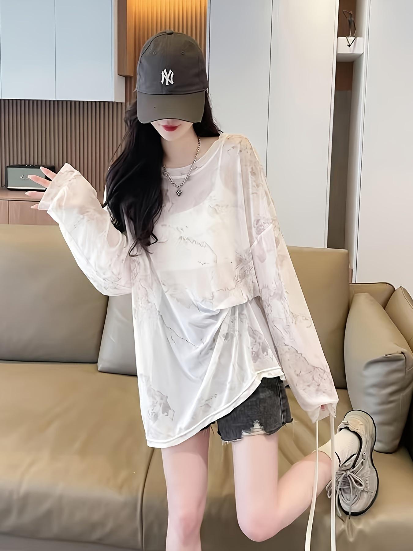 

Eye-Catching New Chinese-Style Plus-Size Loose Sheer Cover-Up with Layered Design 5XL белый