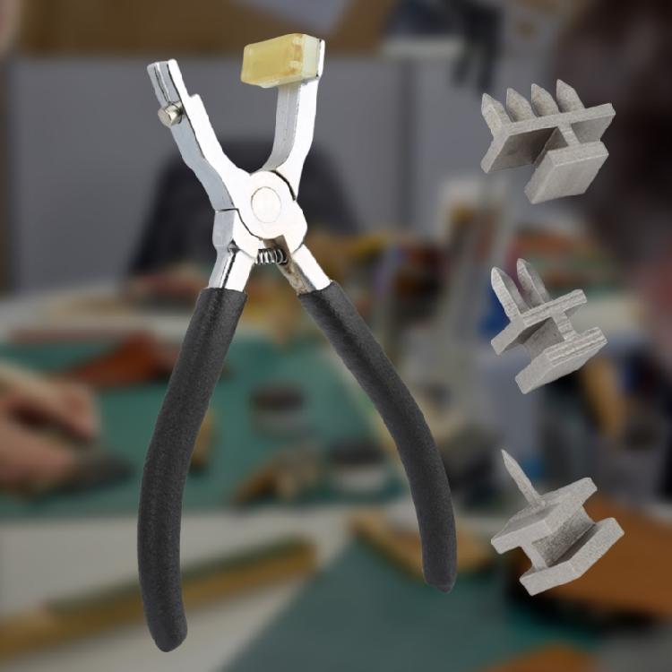 Leather Hole Punching Pliers with 1/2/4 Prong Drilling Head for Crafting Pet Collar Watch Band Harnesses Leather Craft