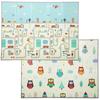 Foldable Baby Plat Mat Double Sided, Kids Floor Mat for Crawling, 200L X 150W Cm, Car Track and Owl Theme