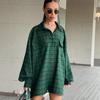 New American Retro Green Plaid Shirt Niche Loose Long Sleeve Shirt Women