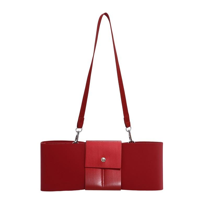 

Niche design simple portable baguette bag women s new trendy personality versatile trend shoulder armpit bag красный