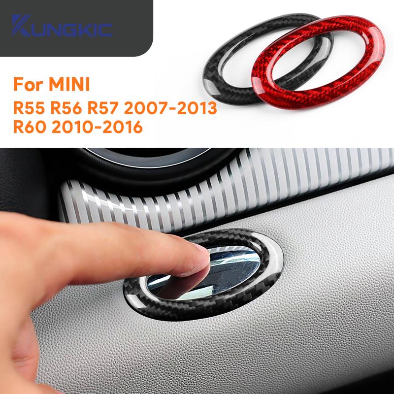 Hard Dry Carbon Fiber For BMW MINI Cooper Countryman R60 2010-2016 R55 R56 R57 2007-2013 Copilot Storage Box Switch Button Frame