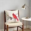 Red Cardinal Bird Pine Cone Throw Pillow Cover Winter Floral Decorative Cushion Case For Cabin Home Decor Gift