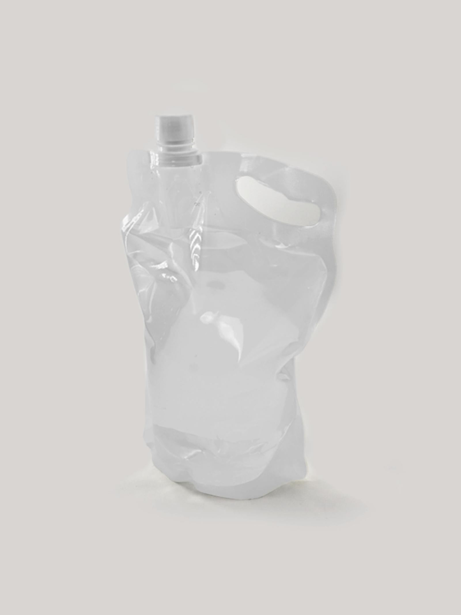 Outdoor Camping 2l Folding Water Bag Cycling Climbing Transparent Water Bag Drinking Water Bag Silk Screen Folding Water Bottle One Size белый
