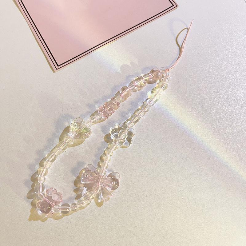 Koreański Różowy Miś Motyl Kwiat Pasek do Telefonu Urok Łańcuszek Węzeł Smycz do Telefonu Brelok Kobieta Dziewczyna Torba Zawieszka do Aparatu Do Etui