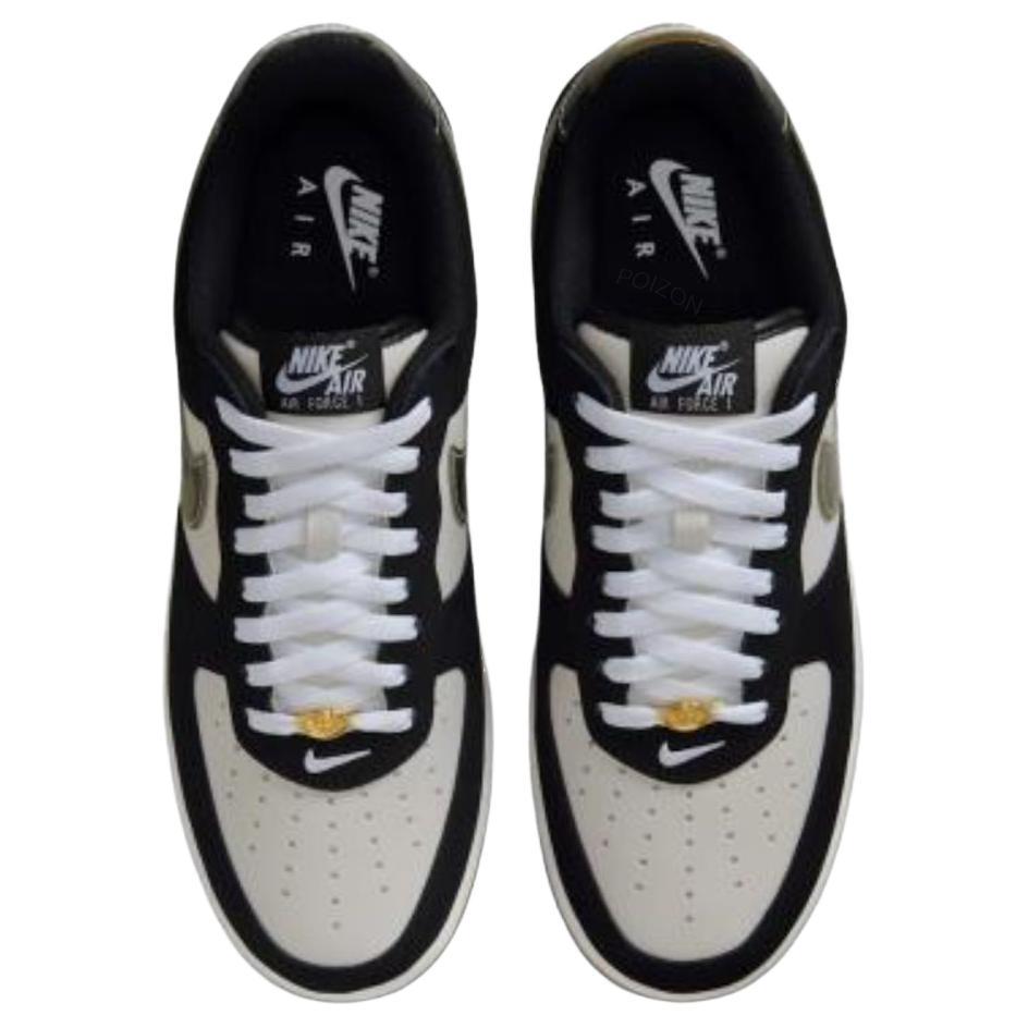 Nike Air Force 1 Low Černé lakované maskáčové Swoosh Unisex tenisky Bílá Guma-Středně-Hnědá Summit-White HQ1967-100