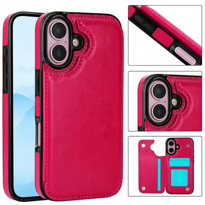 Luxury Magnetic Stand Case for IPhone 16 Pro Max 15 14 13 Plus Flip Wallet Holder Retro Case with Card Slot Shockproof Foldable Kickstand Cover