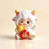 Cute Design Year of The Goat Ornament Resin Mascot Ornament Unique Zodiac Figurines  Gift