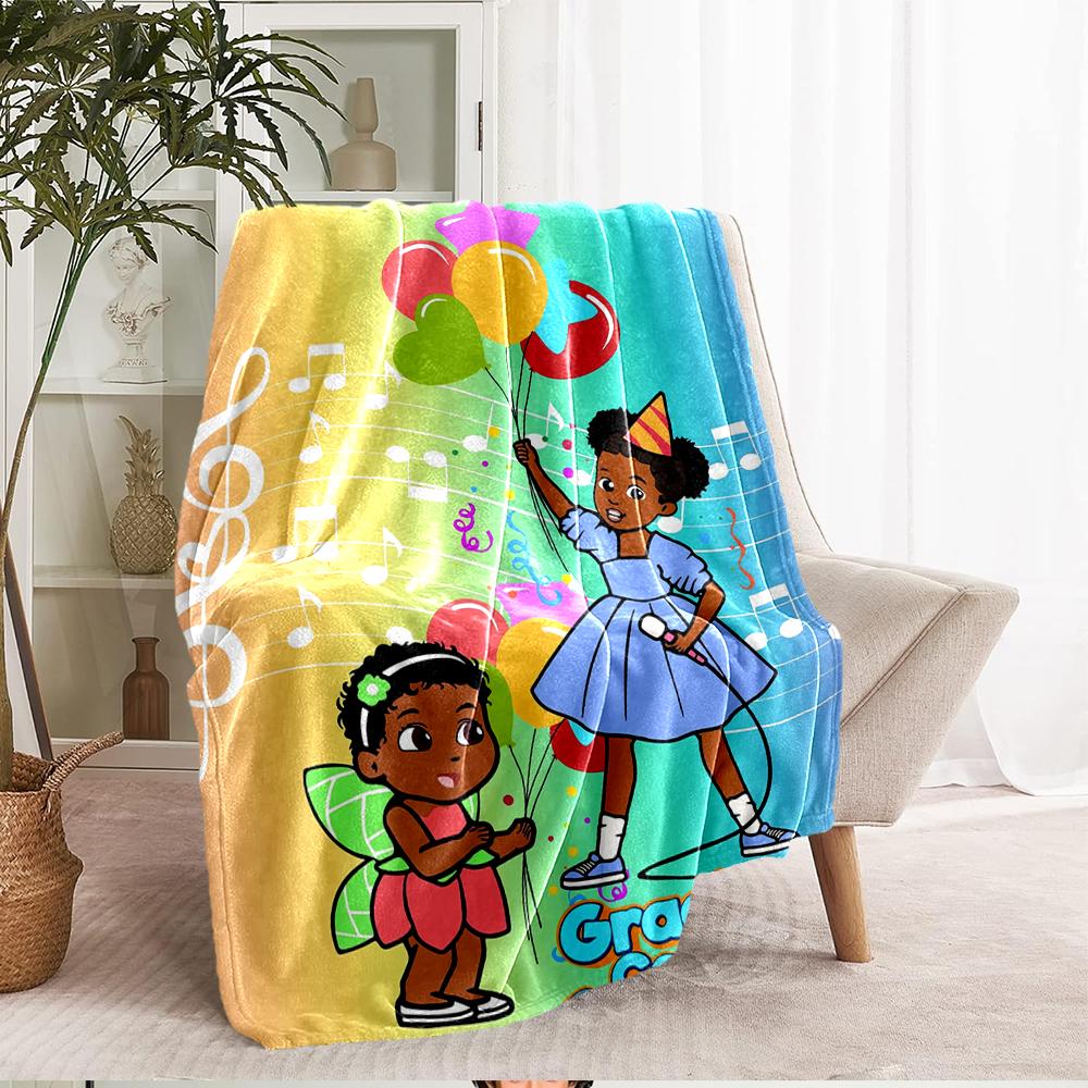 Gracie's Corner Theme Printed Blanket - Perfect for Couch, Bed, Travel & Outdoor Use | Machine Washable, Cozy & Durable.