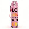 1PC 2nd 3rd Grade Transition Lettering 750ml Color Plastic Water Bottle Leakproof Flip Straw Lid For Sports Office Home Use