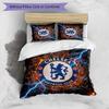 Chelsea FC Pattern Printed 3PCS Bedding Set Soft Skin-Friendly Washable Duvet Cover & Pillowcases Set All Season Bedroom