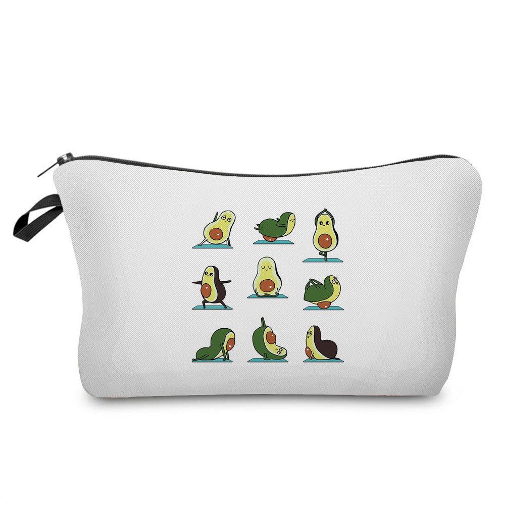Women Avocado Print Cosmetic Bag Toiletries Organize Travel Storage Case 6700