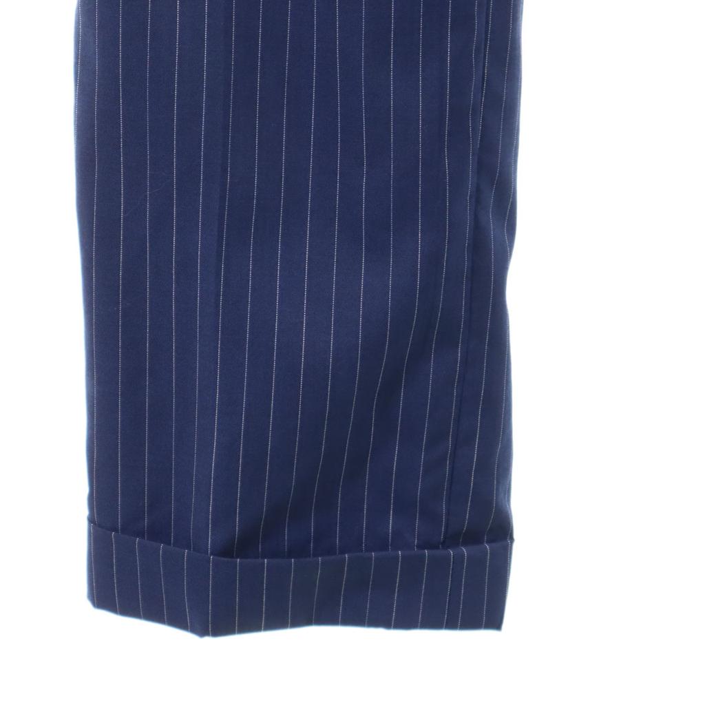LANVIN Made in Japan wool Striped Pattern suit Setup Navy system Men's Used