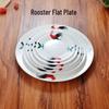 Round Ceramic Rooster Plate - Chinese Nostalgic Style for Restaurants & Farmhouse Tableware