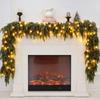 Christmas Garland for Mantle Home Decor with 90 LED Lights 6 Ft Christmas Bendable Garland Decorations for Indoor Outdoor Living