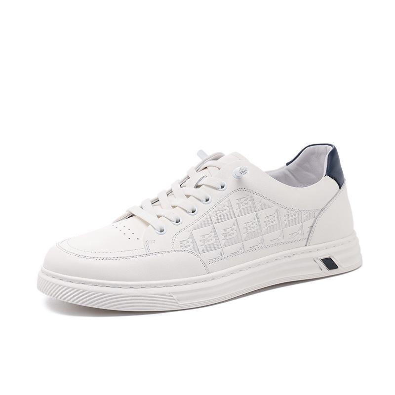 

Мужские 2025 Осень Натуральная кожа Слипоны Повседневные Спортивные Кеды для Скейтборда 38 белый