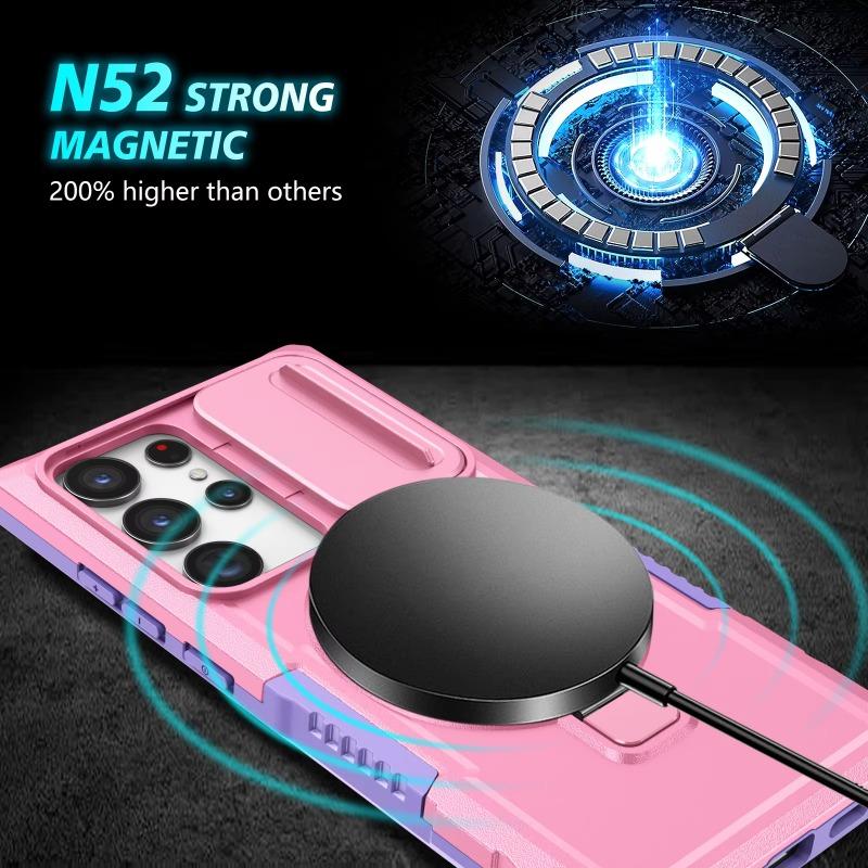 Υβριδική Θήκη Πανοπλία Για Samsung Galaxy S25 S23 S24 25Ultra S22 Plus S26 Note 20 S23 FE Βάση Αυτοκινήτου Μαγνητική Κάλυμμα Ασύρματης Φόρτισης