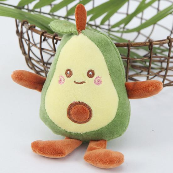 Avocado Plush Keychain Soft Cute Cartoon Avocado Plush Toy Ornament PP Cotton Fruit Plush Doll Stuffed Backpack Pendant Keyring Charm Couple Gift