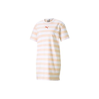 Summer Breathable Loose A-Line Round Neck Short Sleeve Dress Women Dresses Pink 845867-27