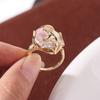 Rhinestone Irregular Pearl Ring Golden Women's Jewelry Unique Pearl Opening Ring  Women