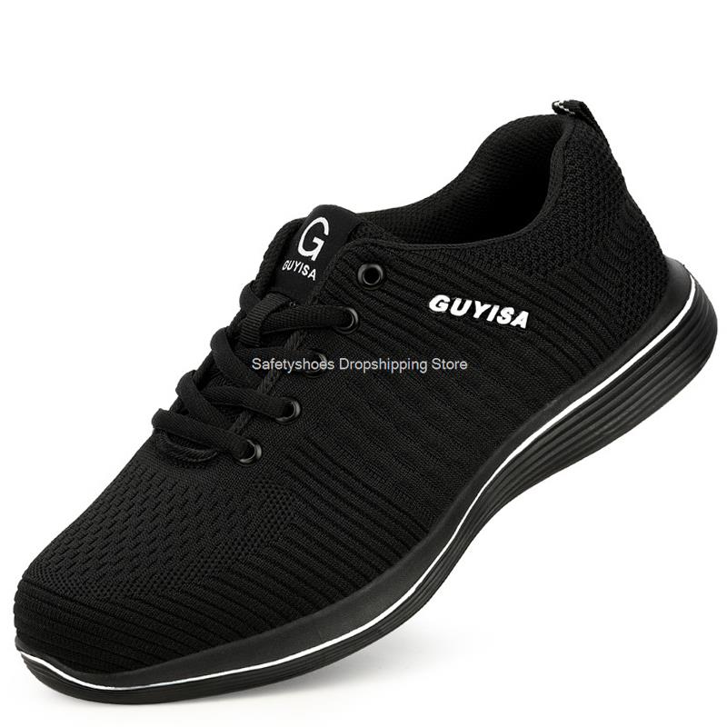 Fashion Lightweight Work Safety Shoes Men Women Construction Anti-smash Protect Work Boots Steel Toe Sneaker Man Safety Boots Work Shoes