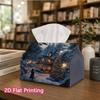1pc Winter Wonderland Christmas Tissue Box Napkin Dispenser with Suitable for for Car & Decor, Decorative Napkin Holder for Bedside Table, Living Room