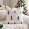 Soft Fluffy Holiday Pillowcase Xmas Tree Throw Pillow Cover Home Decor Plush Cushion Cover  Bedroom