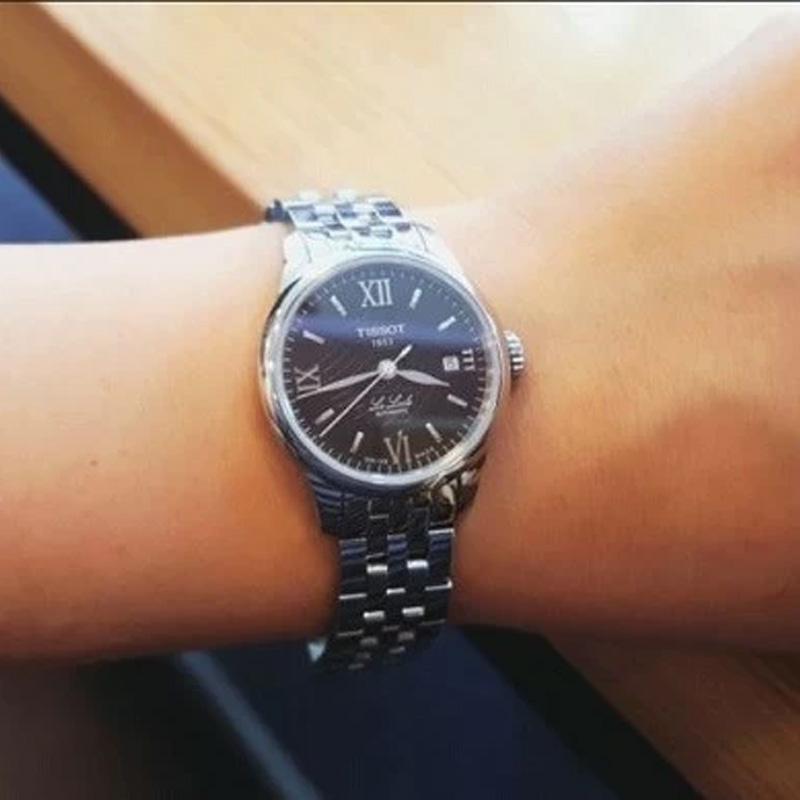 Tissot Le Locle Koleksiyonu Otomatik Mekanik Mekanizmalı Kadın Saati 25,3 mm Siyah Kadran T41.1.183.53