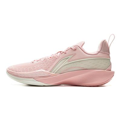 Li Ning Speed 2 Dämpfung Rutschfest Atmungsaktiv Rückfedernd Niedrig geschnittene Basketballschuhe Herren Rosa Weiß ABAV009-4