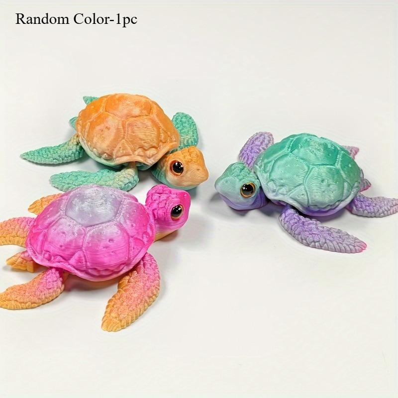 3D Printed Turtle Figurines Movable Joints Creative Collection Desktop Decoration Ornaments Holiday Gifts for Decoration Crafts