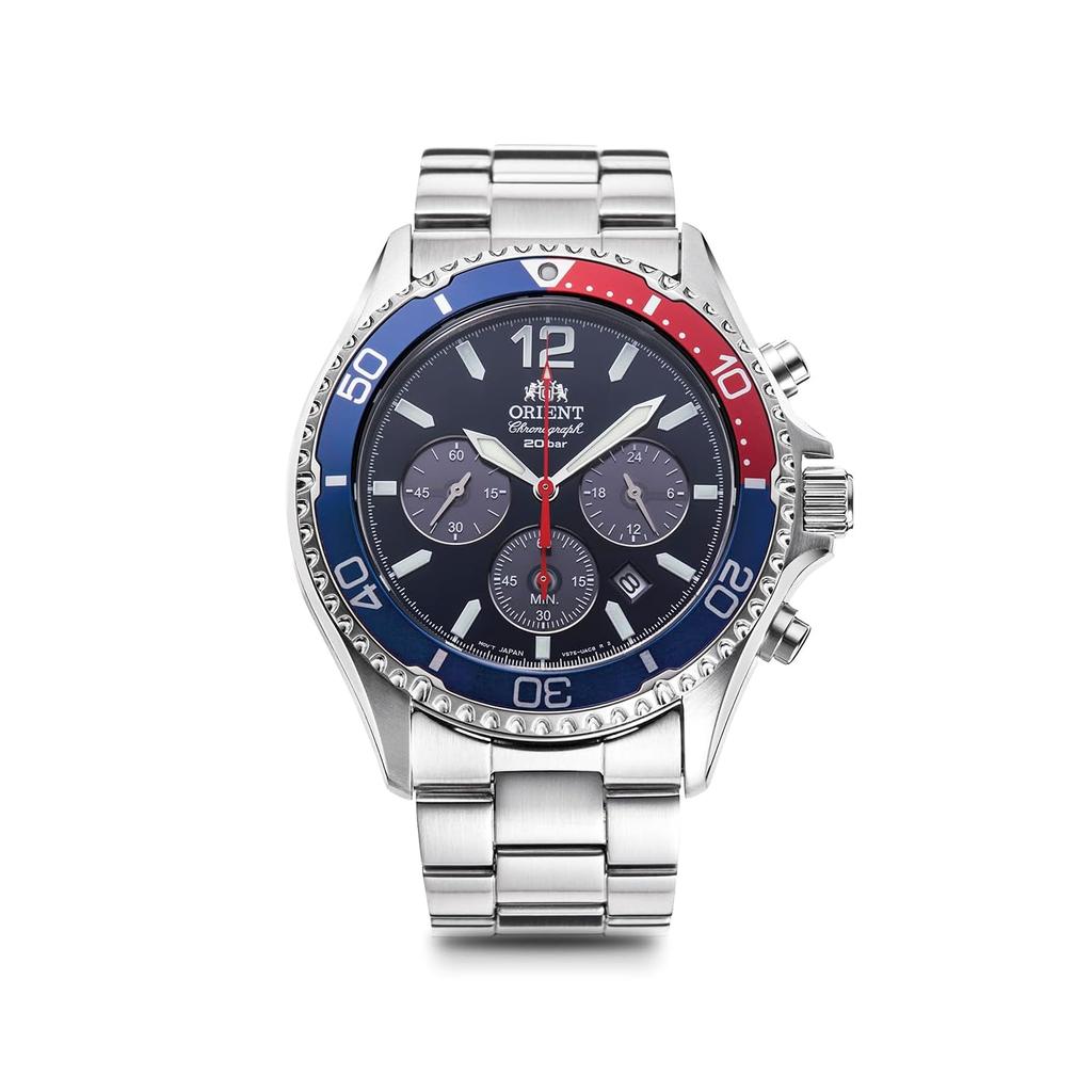 ORIENT Mako SOLAR PANDA Solar Panda Made in Japan Domestic Manufacturer Warranty Included, navy, Bracelet Type
