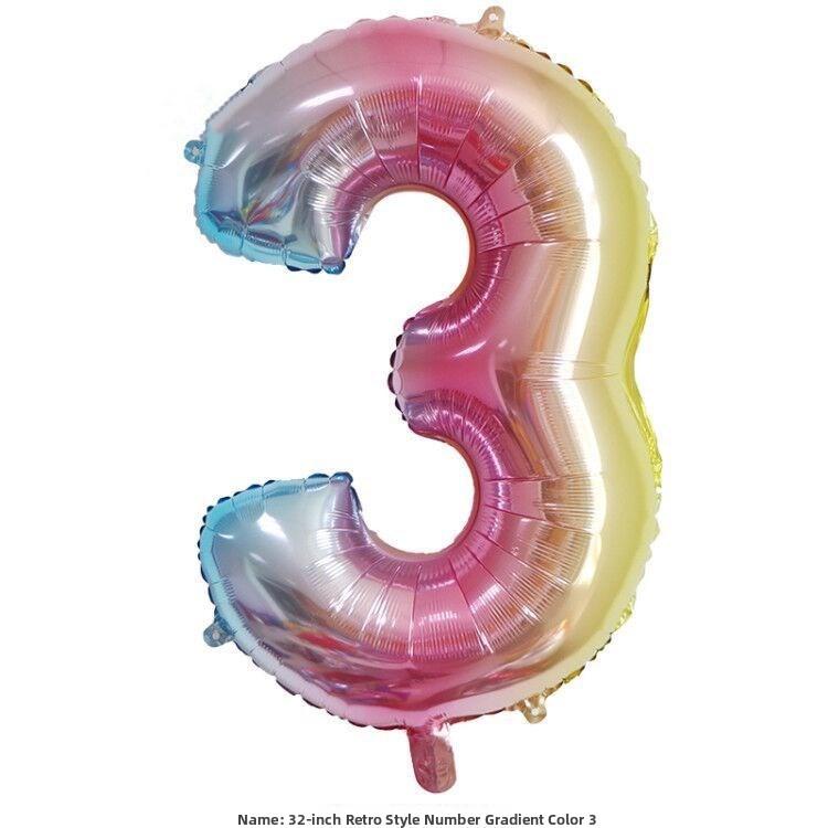 32-Inch Digital Balloons Numbers 0-9 Birthday Par Decoration Wedding Ceremony Room Arrangement Festival Celebration Supplies