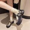 Shoes Female 2025 Hot Sale Buckle Strap Women's High Heels Fashion Leopard Print Office and Career New Round Toe Heels Women