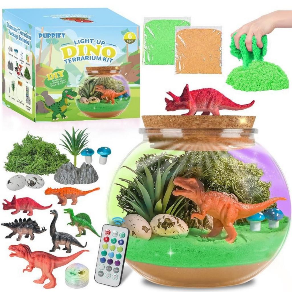 Terrarium Crafts Kit for Kids-LED Night Light Up & Remote Birthday Gifts Toys Ages5 6 7 8 9 10 Year Old-Christmas Gifts