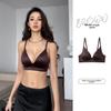 Glitter Strap Deep V Seamless Thin Wireless Bra, Push-Up Side Gathering Lift Bra for Small Bust Women