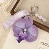 Färgglad Blommig Nyckelring Pärlor Väskhänge Ryggsäcksberlock Fjärilsorkidéhänge Barn