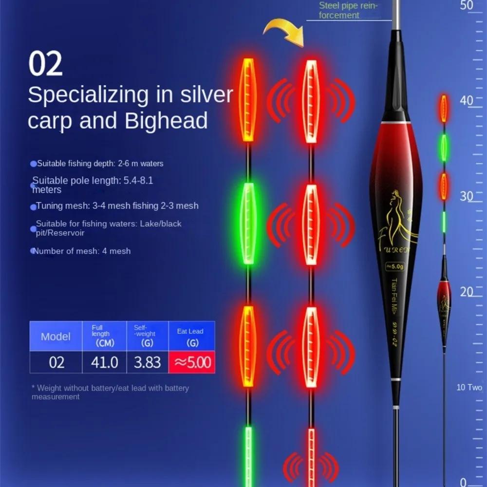 2026 New Smart Fishing Led Light Float Bite Hook Color Change Fishing Float Eye-Catching Bite Alarm Float Fishing Accessories