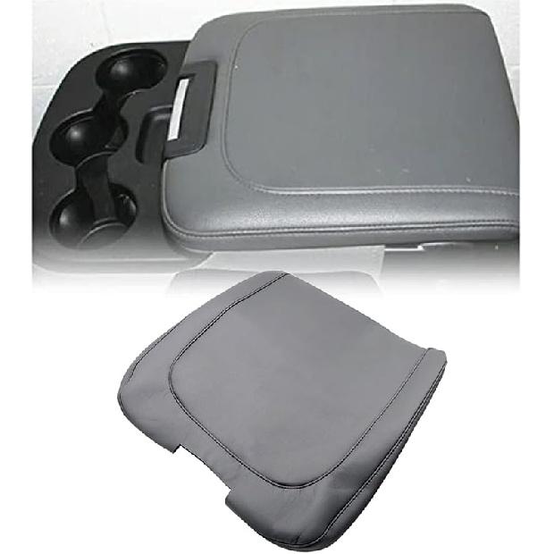 NLQR Leather Center Console Cover Armrest Jump Seat Cover Gray Compatible With Dodge Ram 2013 2014 2015 2016 2017 2018