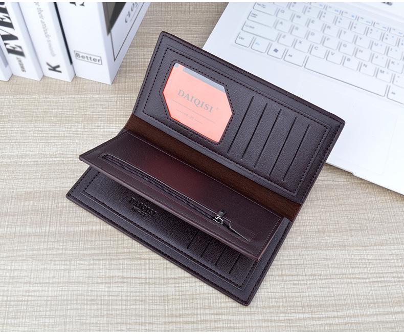 Men's Retro Long Thin Soft Wallet with Multiple Card Slots and Large Capacity