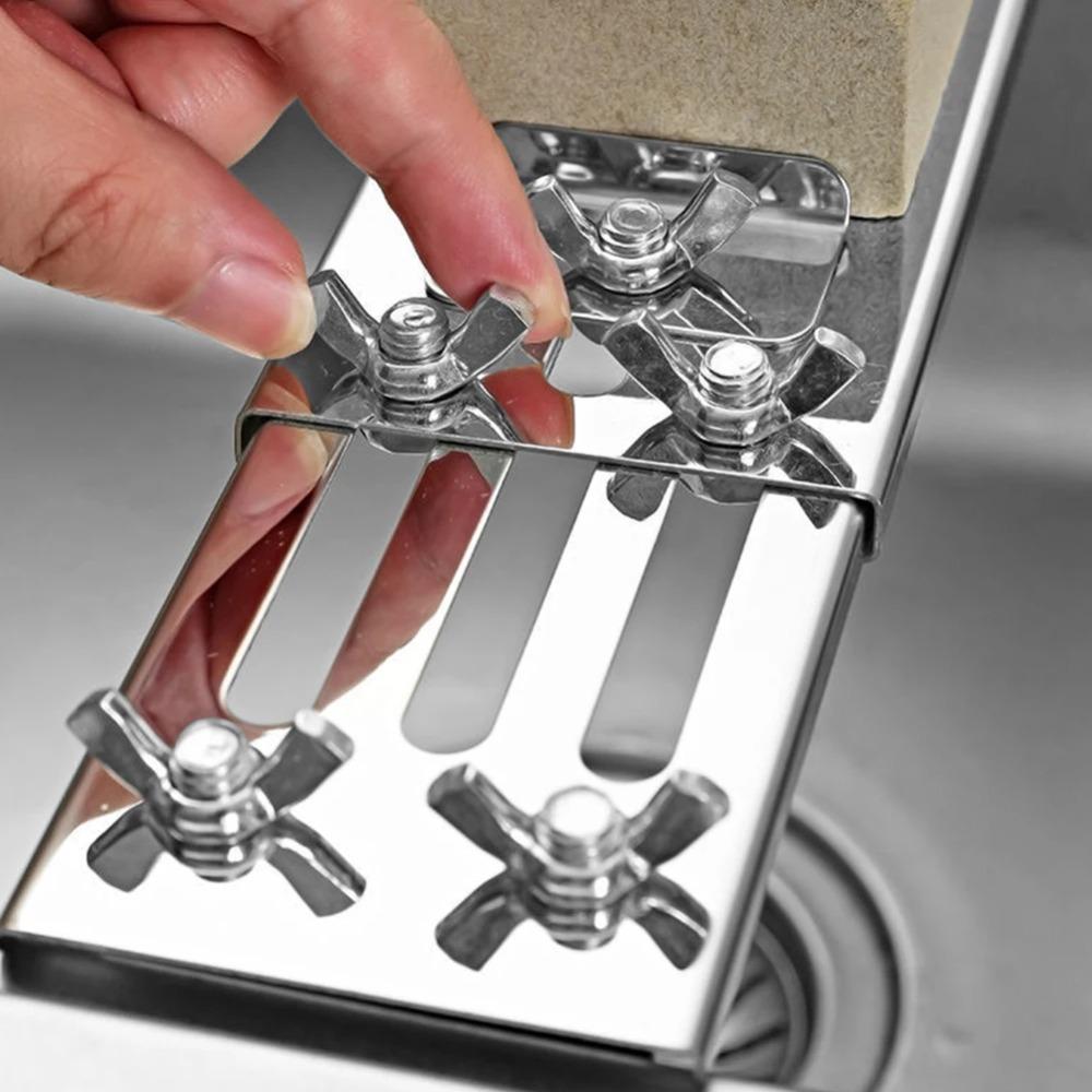Nerezový protiskluzový držák ostřiče nožů, nástroj, zatahovací základna brousku, nastavitelný, domácí potřeby, kuchyňské pomůcky