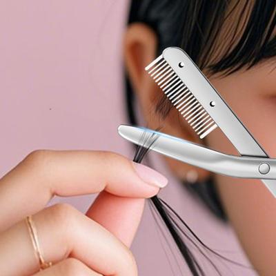 Eyebrow Trimming Scissors with Comb Stainless Steel Professional Non-Slip Precision Eyebrow Trimmer Men Women Brow Hair Removal Grooming Tool