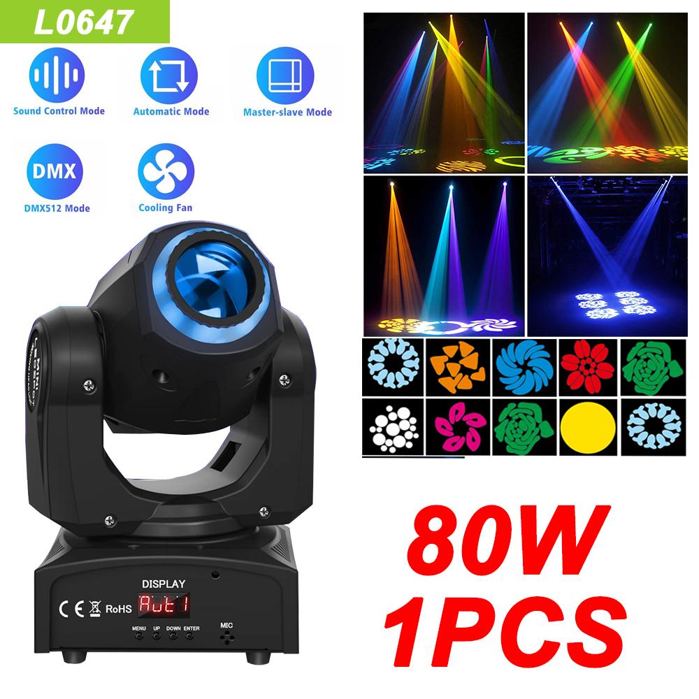 

2025 New Lights 1/2/4 PCS Moving Head Beam Led Spotlights 80W Rotating Lamp Dj Disco KTV Stage Party Bar Light Pattern Spotlight EU Plug