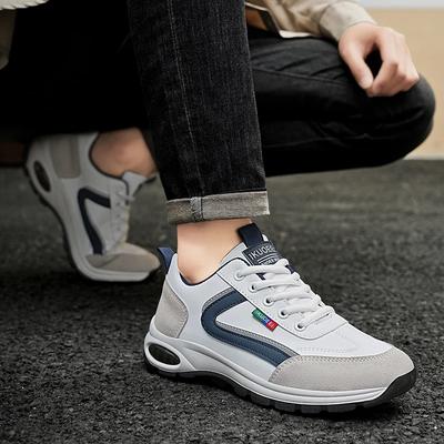 Men's Sports Shoes for Spring Fashionable Comfortable Non Slip Casual Shoes Breathable Wear-resistant Color Blocked Hiking Shoes