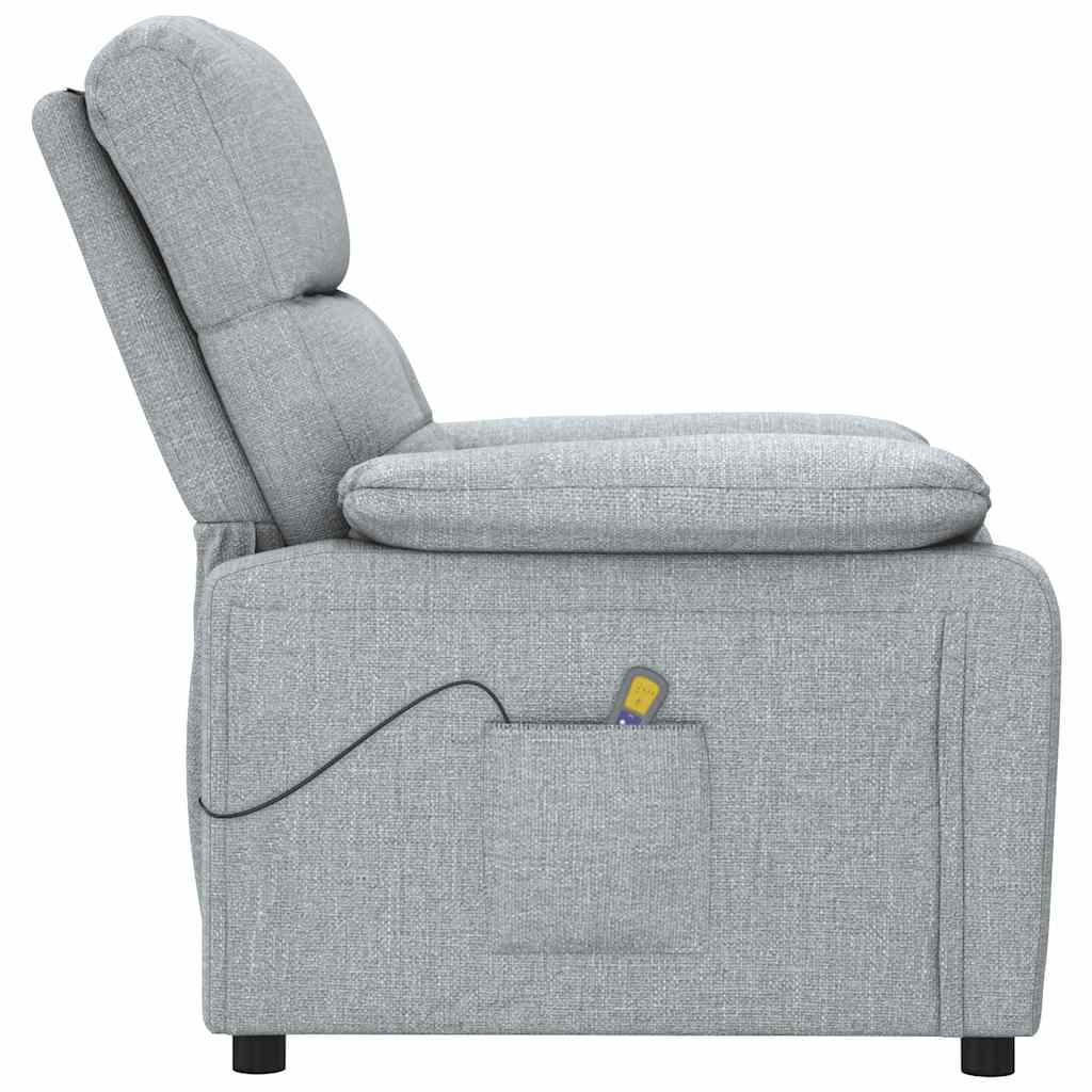 Vidaxl Massage Armchair, Light Gray, Fabric Upholstered