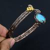 Australian Triplet Opal Bangle, Handmade Gemstone Bangle, 999 Copper Wire Wrapped Antique Jewelry, For Engagement Gift