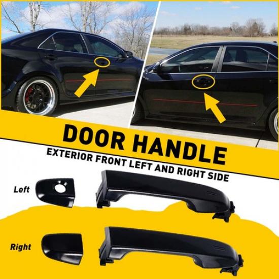 Black Outer Exterior Door Handle Front Left & Right For 2012-2017 Camry Toyota