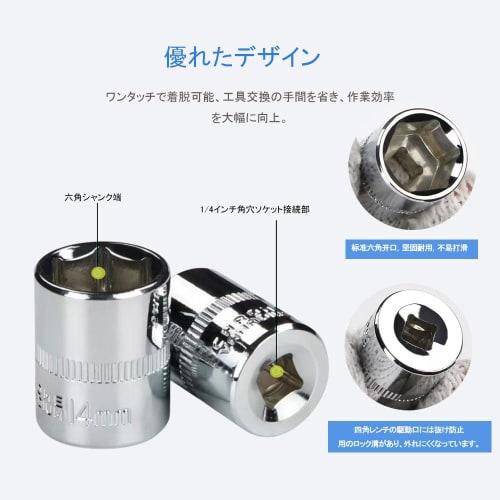 GOODCHI 46-Piece Socket Wrench Set with 6.3mm (1/4") Drive, Beginner's Guide for Auto Repair, Bicycle Repair, DIY, and Inspection, Includes Storage Ca